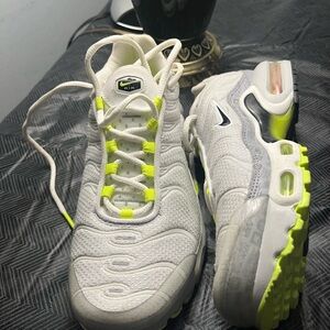 Nike Air Max White and Neon Green Sneakers